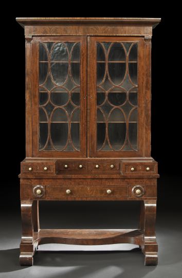 Appraisal: American Late Classical Mahogany Secretary Bookcase second quarter th century