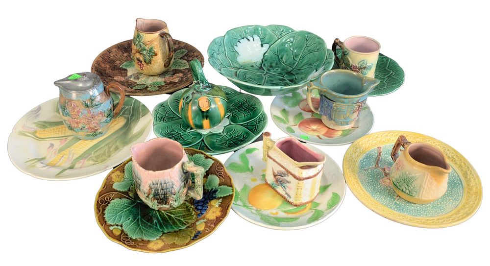 Appraisal: Two Box Lots of Majolica to include eight creamers and