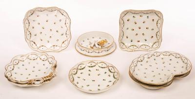 Appraisal: A French porcelain part dessert service decorated with gilt and