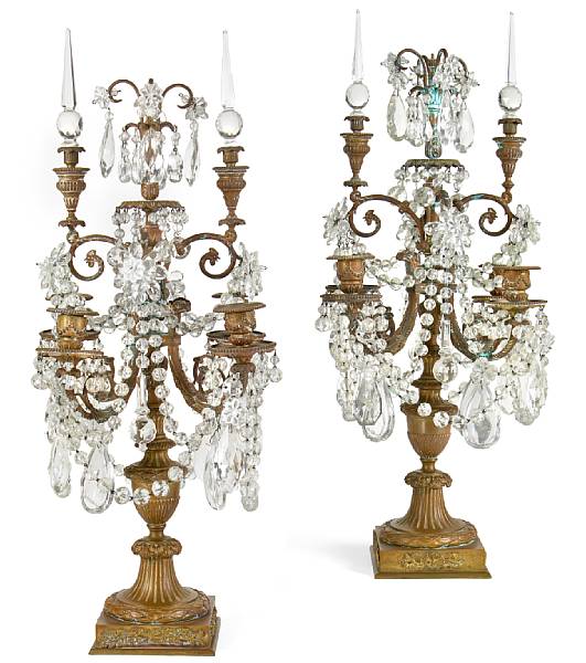 Appraisal: A pair of Louis XVI style gilt bronze and cut