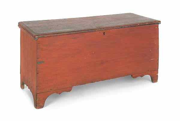 Appraisal: Diminutive New England stained pine blanket chest early th c