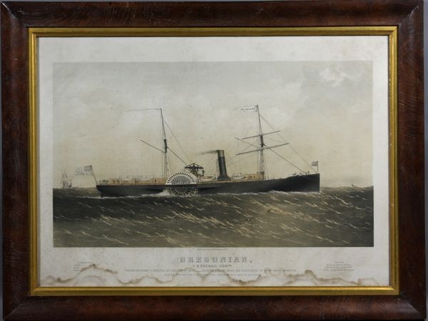 Appraisal: Print of the ship Oregonian in original frame Handed down