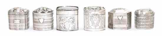 Appraisal: A Collection of Six Dutch Silver Snuff Boxes of various