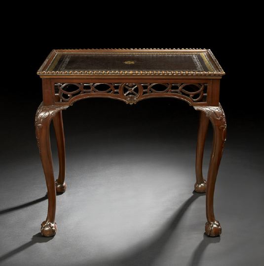 Appraisal: George III-Style Mahogany Tea Table the rectangular top with an