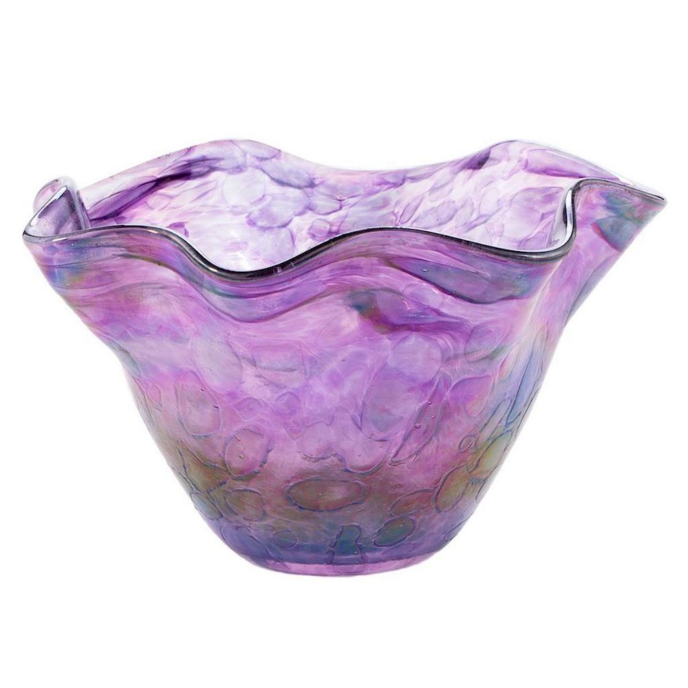 Appraisal: An art glass bowl A purple iridescent art glass bowl