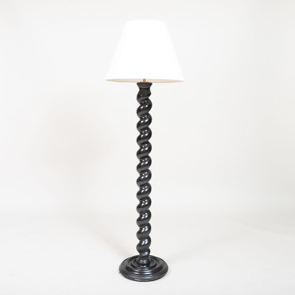 Appraisal: Ebonized Barley Twist Floor Lamp of Recent Manufacture ft high