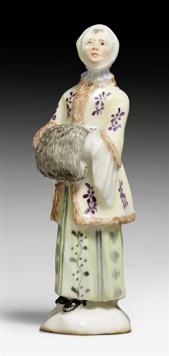 Appraisal: MINIATURE FIGURE OF A LADY WITH MUFF AS AN ALLEGORY