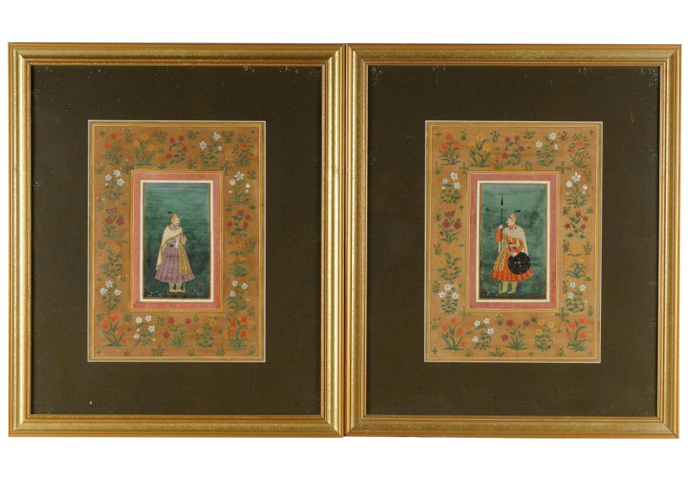 Appraisal: PAIR OF INDIAN MANUSCRIPT PORTRAITSeach gouache on paper Provenance The