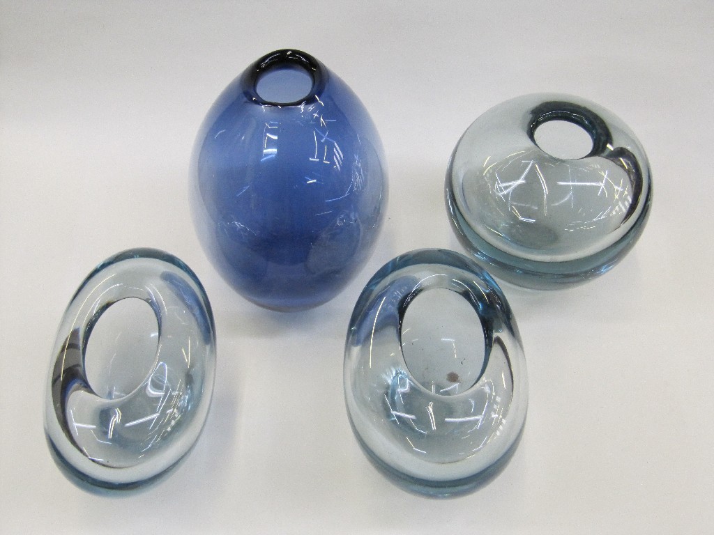 Appraisal: Four Holmegaard glass vases all signed to base