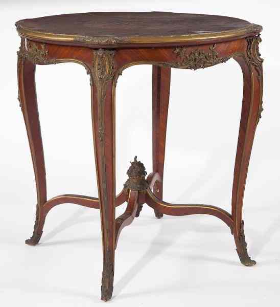 Appraisal: Louis XV Style Center Tablelate th century kingwood veneer with