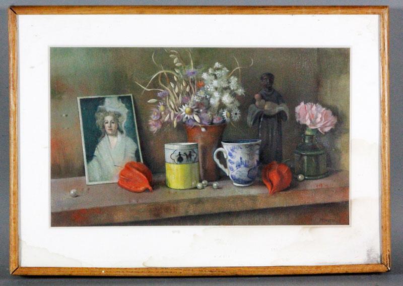 Appraisal: - Menocal Shelf Objects Pastel Richard De Menocal b Shelf