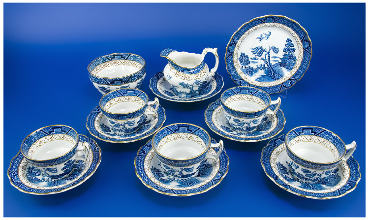 Appraisal: Booths Real Old Willow Pattern Piece Tea Service cups saucers