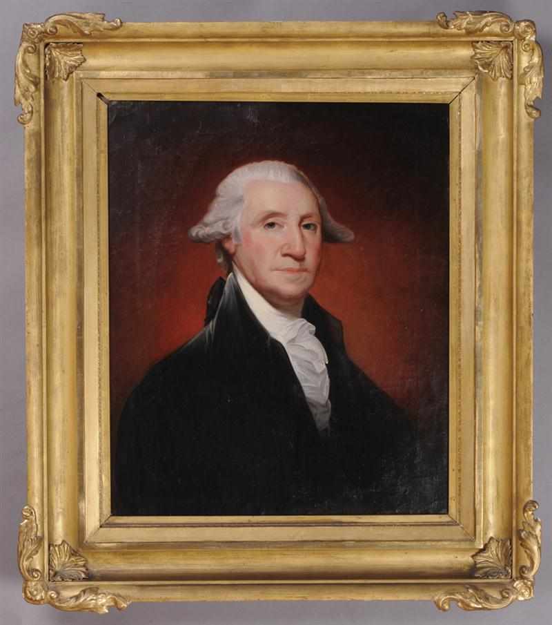 Appraisal: AMERICAN SCHOOL PORTRAIT OF GEORGE WASHINGTON Oil on canvas unsigned