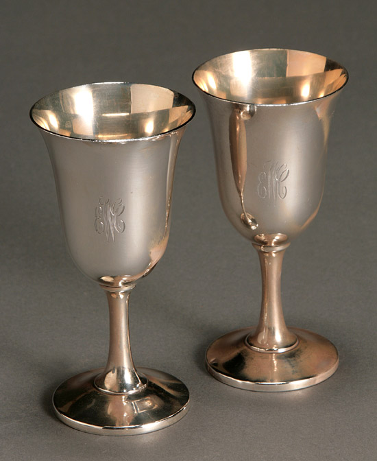 Appraisal: Set of Twelve Wallace Silversmiths Sterling Stem Goblets Wallingford CT