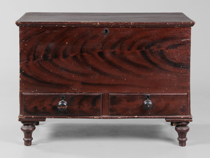 Appraisal: Grain-Painted Blanket Chest American probably Pennsylvania th century pine throughout