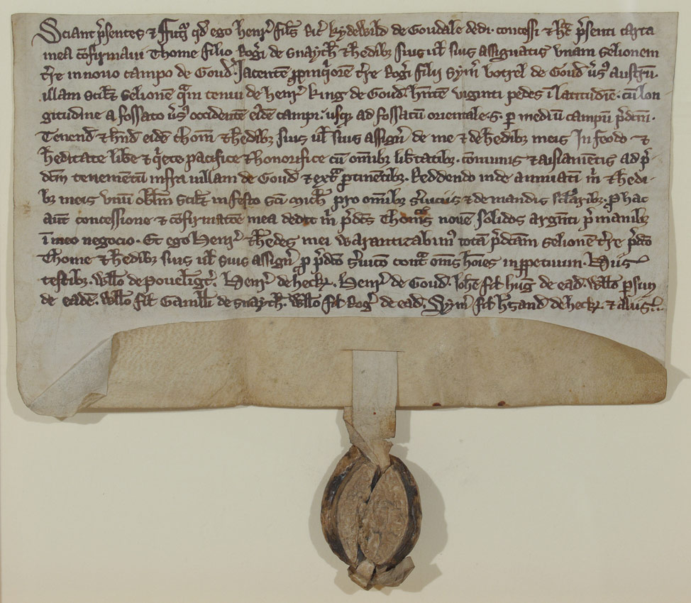 Appraisal: TH CENTURY CONTINENTAL GRANT ON VELLUM lines in Latin on