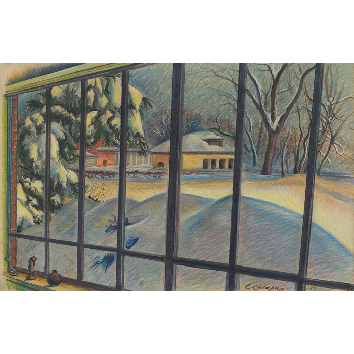 Appraisal: Letterio Calapai American - ''Snow Scene '' pastel '' x