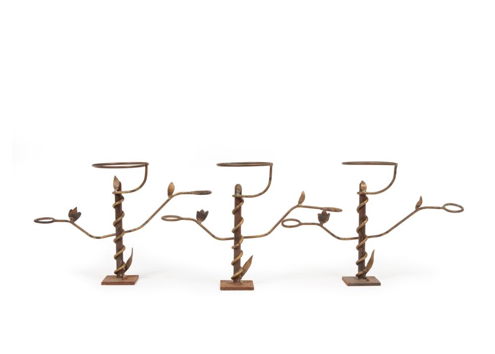 Appraisal: THREE MARIO VILLA PATINATED METAL TABLE ORNAMENTSThree Mario Villa Nicaraguan