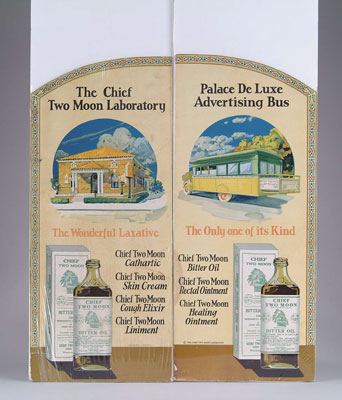 Appraisal: CHIEF TWO MOON BITTER OIL DISPLAY Folding cardboard store display