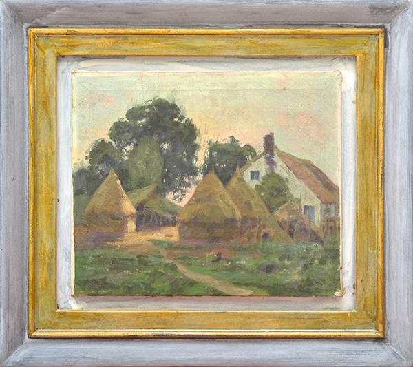 Appraisal: ARTIST UNKNOWN EUROPEAN SCHOOL Country House oil on canvas ARTIST