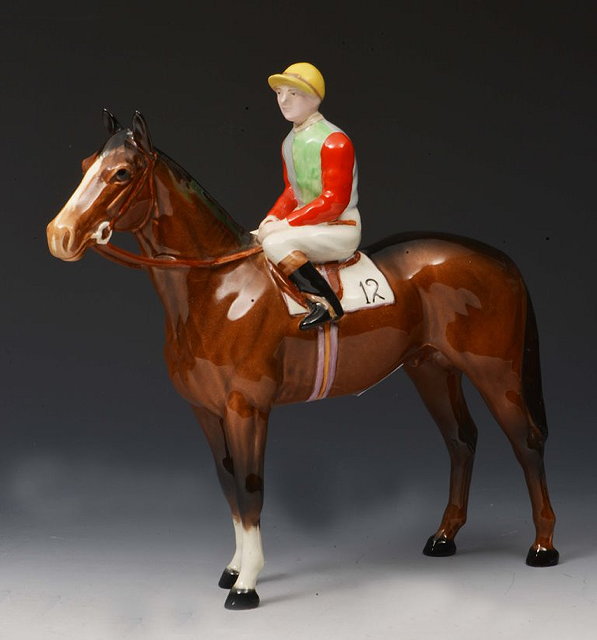 Appraisal: A BESWICK RACE HORSE and jockey model circa -