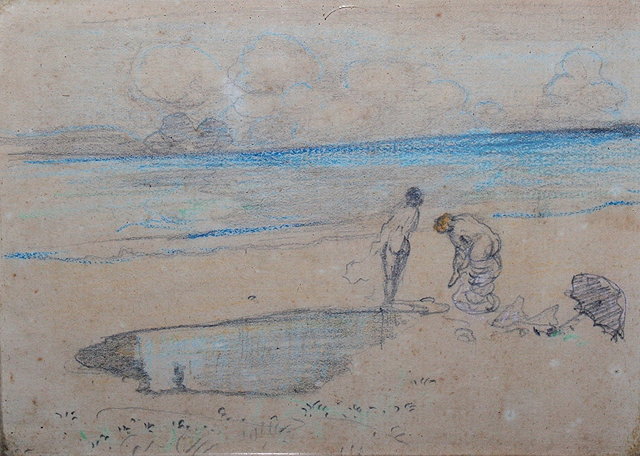 Appraisal: ATTRIBUTED TO CHARLES CONDER - Two figures on a beach