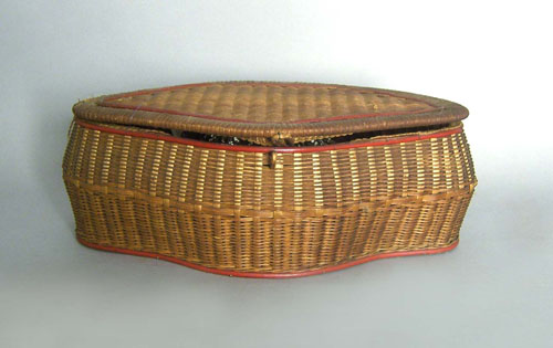 Appraisal: Basket sewing box with accessories h w