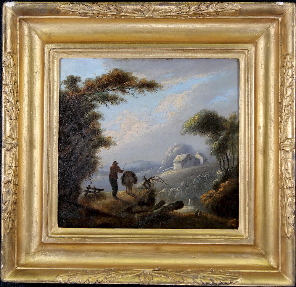 Appraisal: Old Master Style Painting of a Traveler on a Path