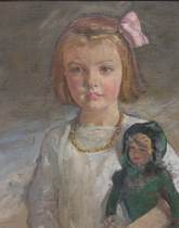 Appraisal: Unknown Artist American th Century Girl with a Doll Oil