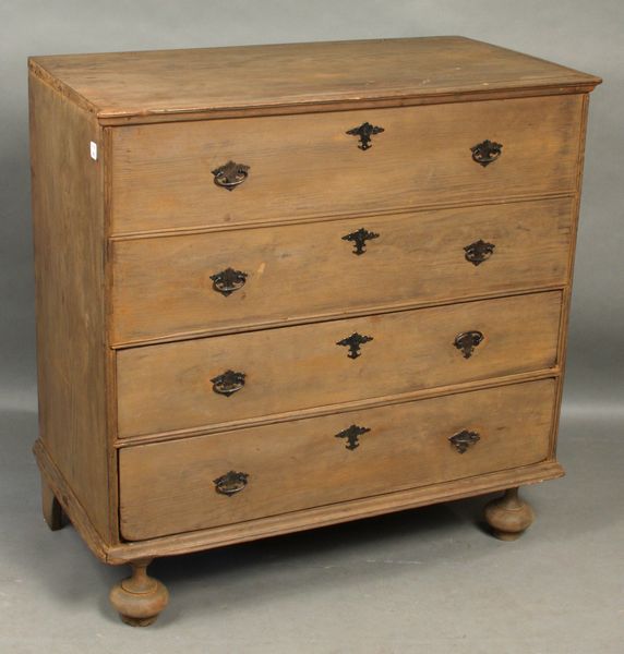 Appraisal: Circa American William-and-Mary Pilgrim Period blanket chest in pine with