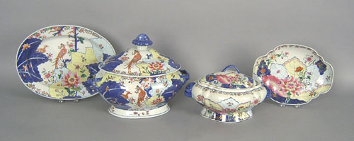 Appraisal: Two contemporary Chinese export tobacco leaf tureens and undertrays h