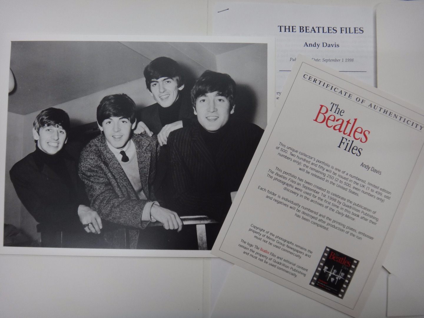 Appraisal: THE BEATLES - 'The Beatles Files' portfolio number limited edition