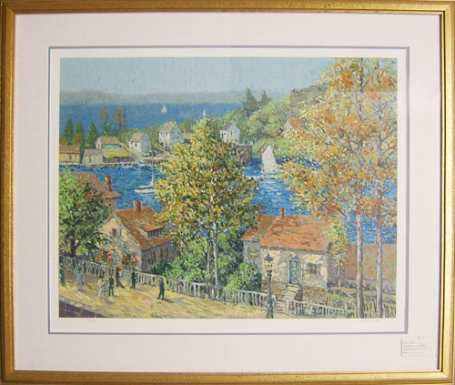 Appraisal: Christian Title American b pencil signed serigraph titled Autumn Leaves