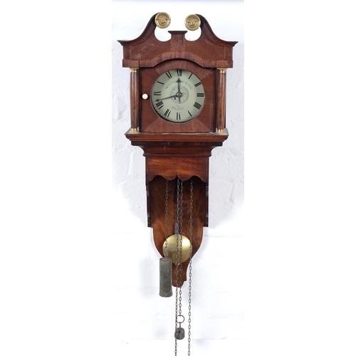 Appraisal: A mahogany hour wall alarm timepiece Whitehurst Son Derby c