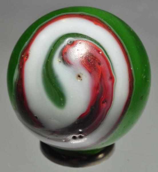 Appraisal: Leighton Transitional Oxblood Marble Description Ground pontil green translucent base