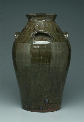 Appraisal: B B Craig four-handled jar alkaline glaze marked in hand