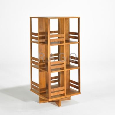 Appraisal: DANISH Teak revolving bookcase s Unmarked x sq Condition Report