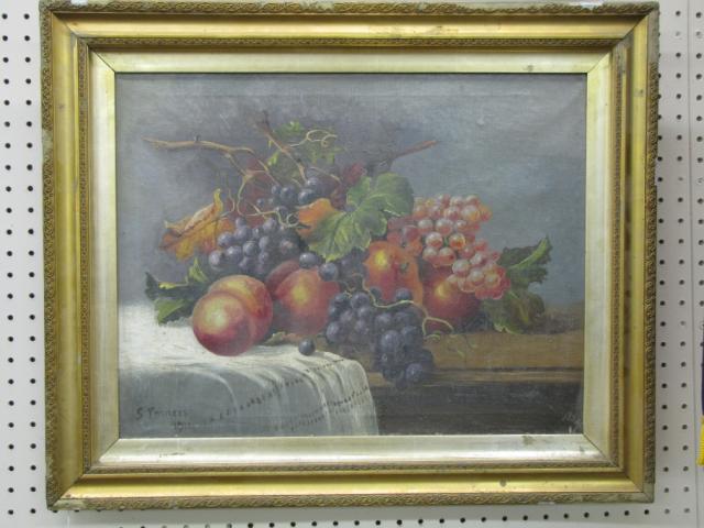 Appraisal: S Francis x Oil on Canvas Signed Lower Left Fruit