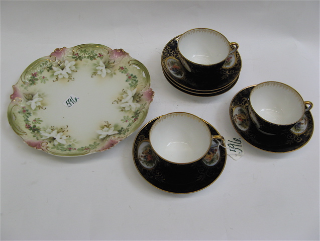 Appraisal: COLLECTION OF NINE PORCELAINS RS Prussia sweets plate scalloped rim