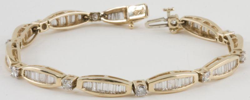 Appraisal: Gold and Diamond Bracelet the bracelet set with intervals of