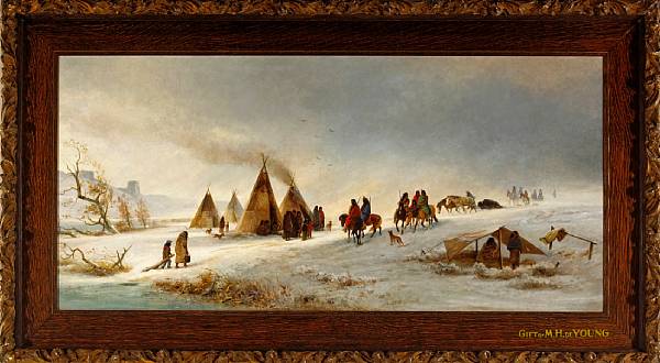 Appraisal: William Hahn American - Indians in the snow ca unsigned