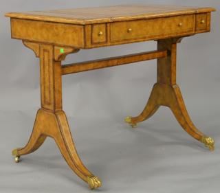 Appraisal: Maitland Smith games table with leather surfaces and backgammon and