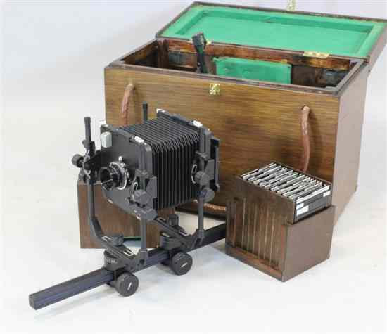 Appraisal: A Cambo x inch plate camera with three lens Schnider-Keusnach