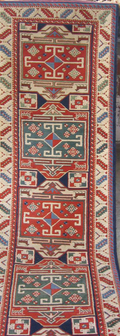 Appraisal: Turkish Caucasian design runner ft in x ft in