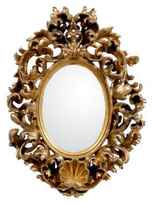 Appraisal: Gilt-framed mirror carved wood and gilt Florentine style frame ornate