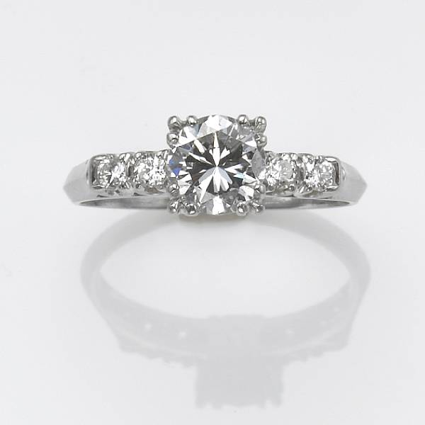 Appraisal: A diamond and platinum ring estimated center diamond weight ct