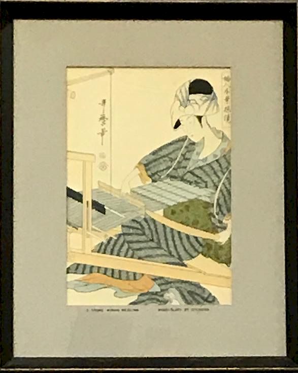 Appraisal: Kitagawa Utamaro A Young Woman Weaving Kitagawa Utamaro Japan -