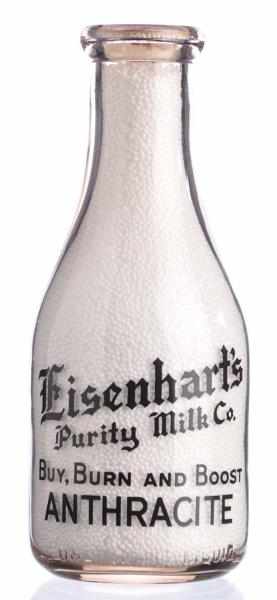 Appraisal: Eisenhart s Purity Milk Co Milk Bottle Description Front of