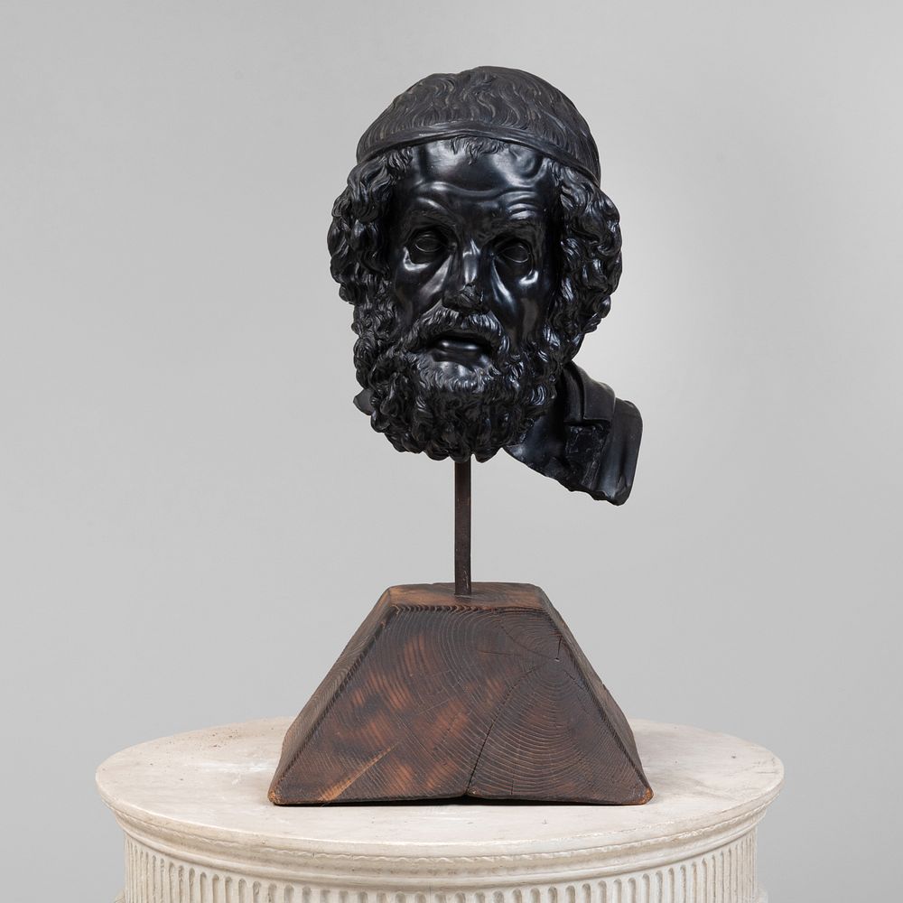 Appraisal: Ebonized Plaster Bust of Homer x x in overall John