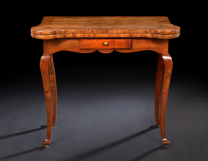 Appraisal: Dutch-Style Fruitwood Games Table the rectangular top banded and with